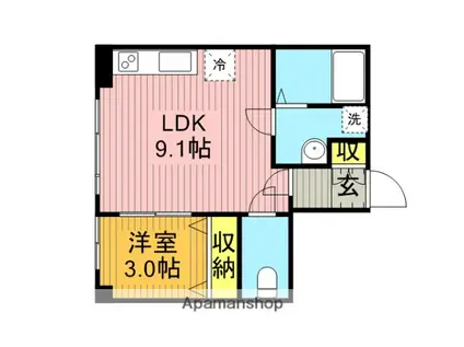 シルフィード(1LDK/1階)の間取り写真