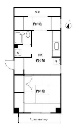 DRホームズ三鷹Ⅰ(2DK/3階)の間取り写真