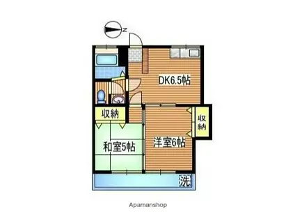 コーポみなと(2DK/1階)の間取り写真