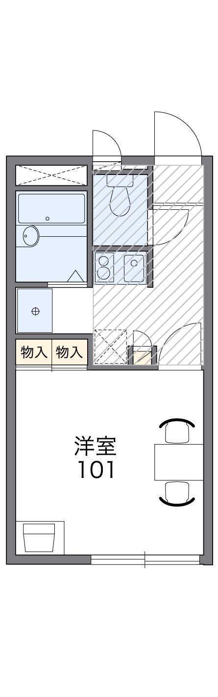 レオパレスエルパセオⅢ(1K/2階)の間取り写真