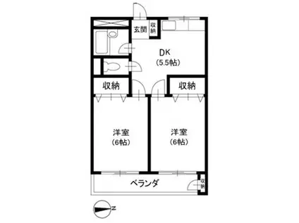 TCハイツ田無(2DK/3階)の間取り写真
