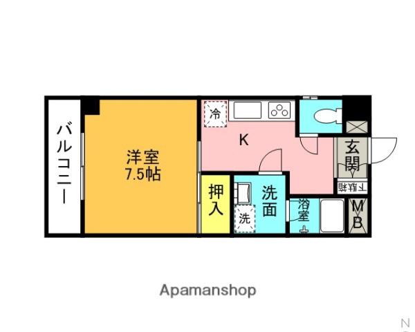 アンナプルナ(1K/3階)の間取り写真