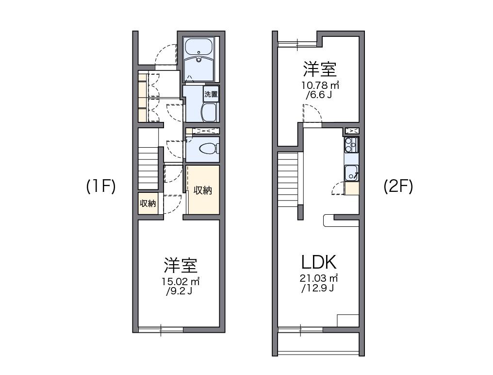 レオパレスコヅチⅠ(2LDK/1階)の間取り写真