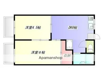 メゾン杉(2DK/1階)の間取り写真