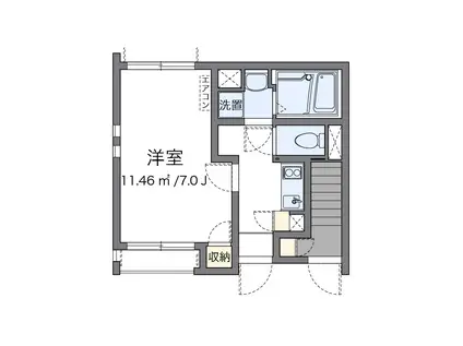 クレイノオリーブハウスⅧ(1K/1階)の間取り写真