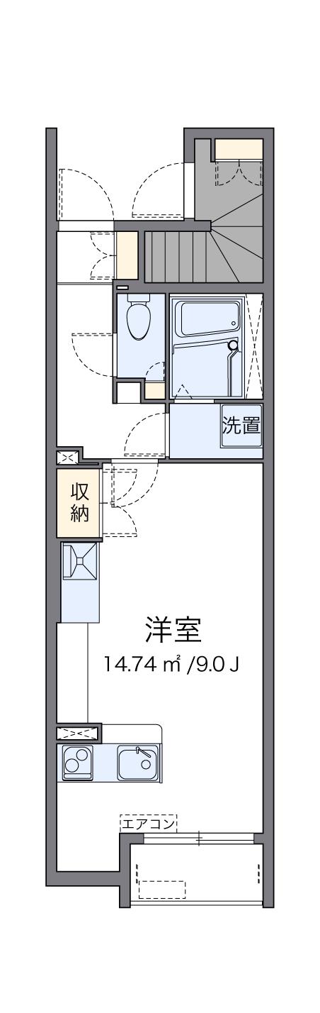 ミランダ白樺Ⅵ(ワンルーム/1階)の間取り写真