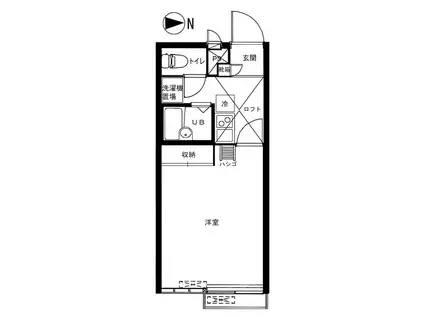 メインシティガーデンエリア(1K/1階)の間取り写真