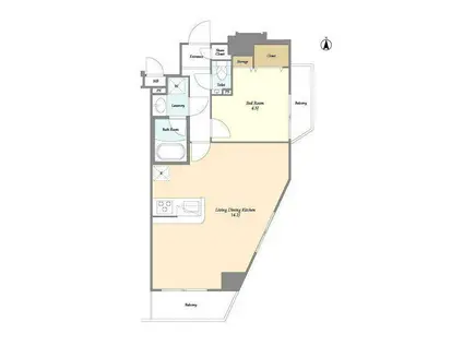 BPRレジデンス下高井戸(1LDK/7階)の間取り写真