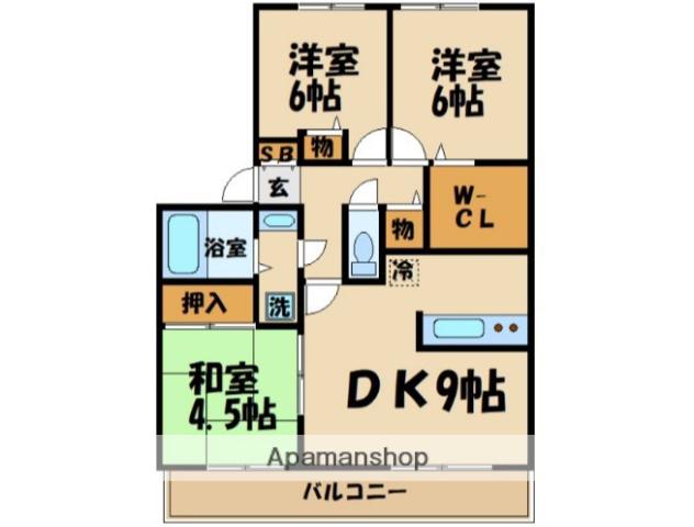 フォーレストヒルズⅡ(3DK/1階)の間取り写真
