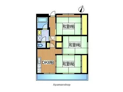 ハイツやま吉(3DK/1階)の間取り写真