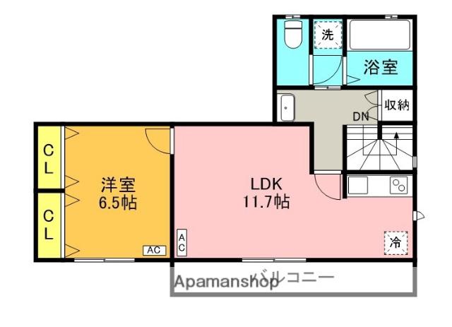 西武鉄道多摩湖線 八坂駅(東京) 徒歩4分 2階建 築5年(1LDK)の間取り写真