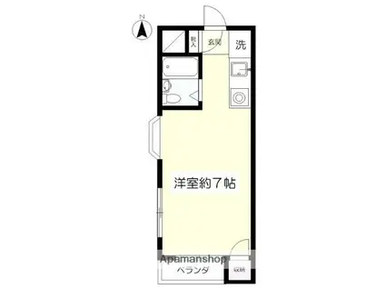 シャトウ・プレジデント(ワンルーム/1階)の間取り写真