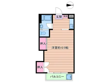 第一セイケンマンション(2K/2階)の間取り写真