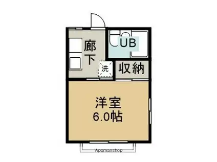 クレストパレス(1K/2階)の間取り写真