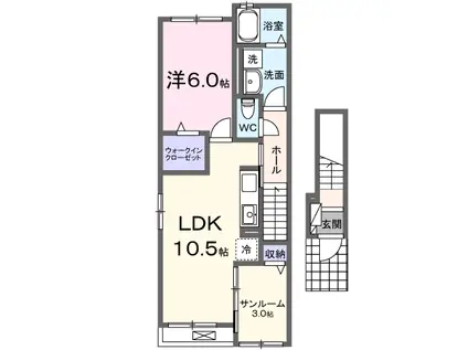 サンリット(1LDK/2階)の間取り写真