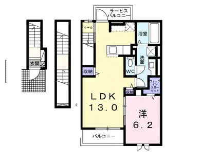 グラシア(1LDK/3階)の間取り写真