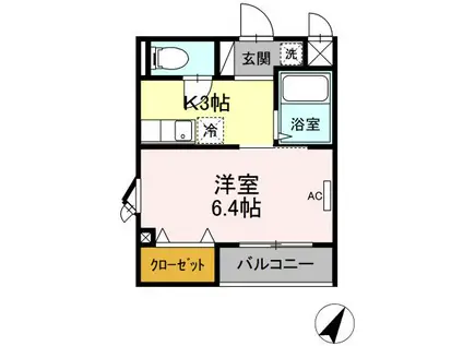 G.M.COURT(1K/2階)の間取り写真