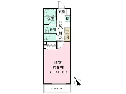 レ セレニタ 松庵(1K/2階)の間取り写真