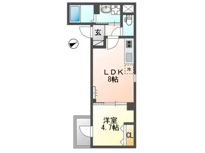 グランチェスタ(1LDK/3階)の間取り写真