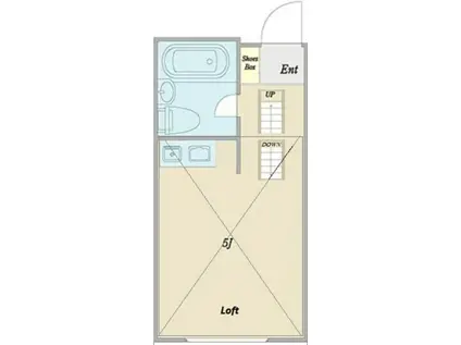クロノス東小金井(ワンルーム/2階)の間取り写真