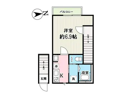 VENUS VILLAGE小川(1K/2階)の間取り写真