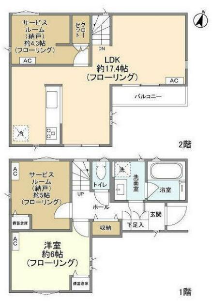 中央本線 阿佐ケ谷駅 徒歩13分 2階建 築4年(1SLDK)の間取り写真