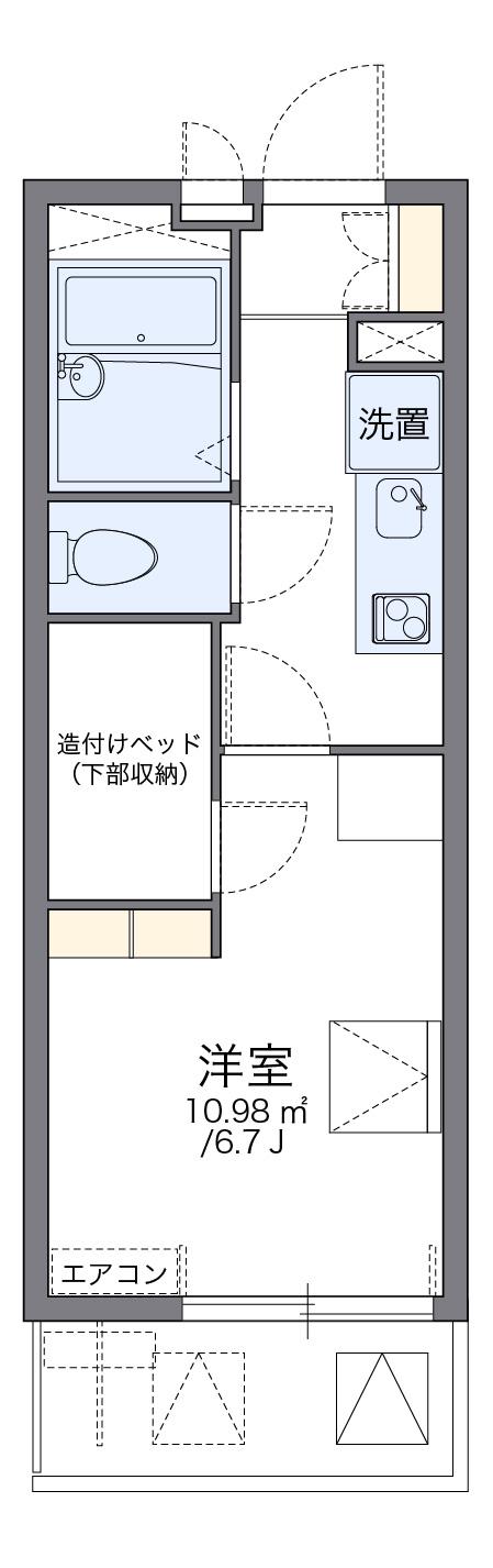 レオパレスシンシア デューク(1K/2階)の間取り写真