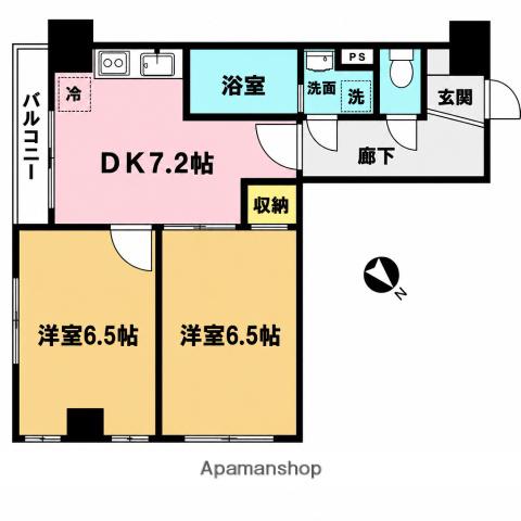 セイコーガーデンⅩⅠ大塚(2DK/8階)の間取り写真