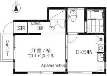 メゾンスプリームⅡ(1DK/1階)の間取り写真
