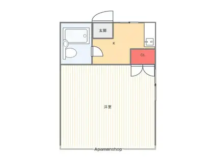 エステート白山(1K/2階)の間取り写真