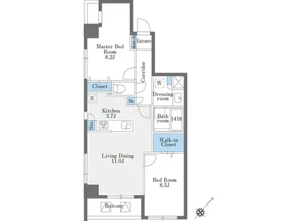 LA DOUCEUR巣鴨ウエスト(2LDK/2階)の間取り写真