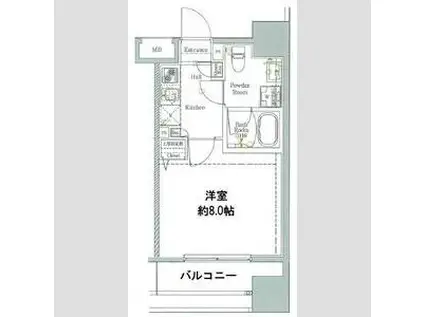 LOG文京SENDAGI(1K/3階)の間取り写真