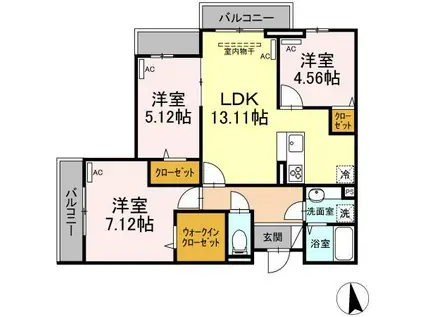 新宿区下落合4丁目PJ(3LDK/2階)の間取り写真