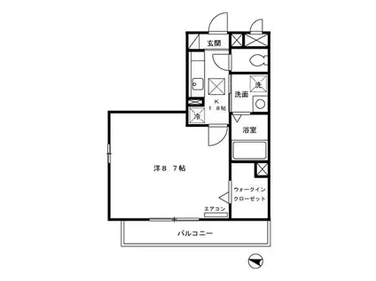 ハイムMOCO(1K/1階)の間取り写真