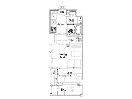 N-FLATS板橋(1DK/9階)の間取り写真