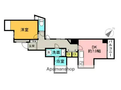 パレドールシュロス千駄木(1DK/4階)の間取り写真