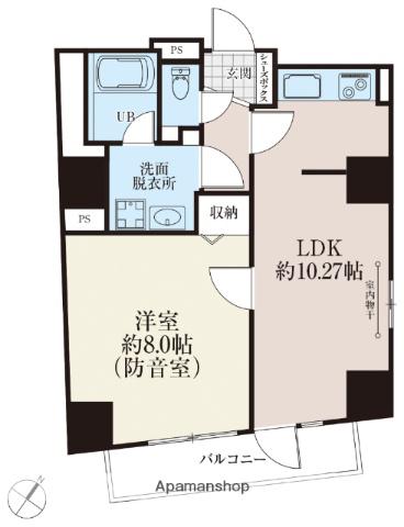 白山レジデンス(1LDK/9階)の間取り写真