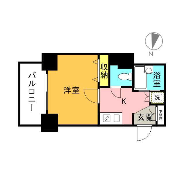 スカイコート後楽園壱番館(1K/9階)の間取り写真