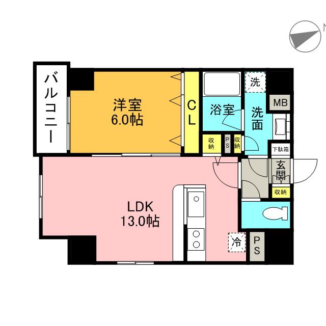 マンションミラージュエヴァン(1LDK/9階)の間取り写真
