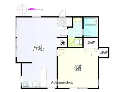 シネモード(1LDK/1階)の間取り写真