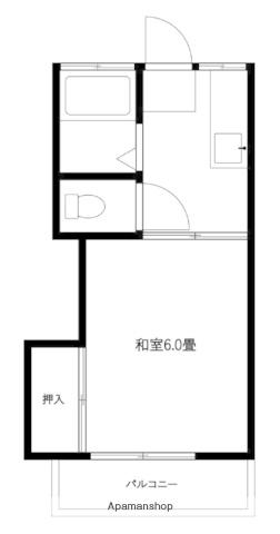 高山荘(1K/2階)の間取り写真