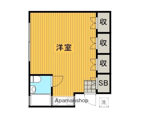 ヴィラエミール(ワンルーム/2階)の間取り写真