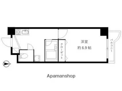 フロンティア恵比寿(1K/10階)の間取り写真