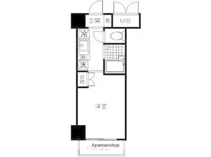 エスコート代田橋(1K/3階)の間取り写真