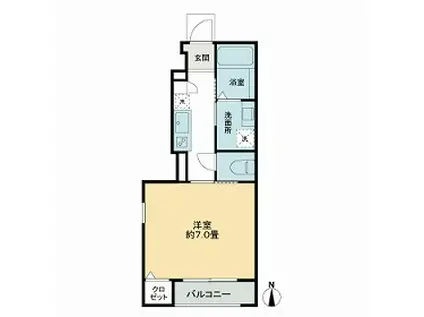 コンフォート明大前(ワンルーム/1階)の間取り写真