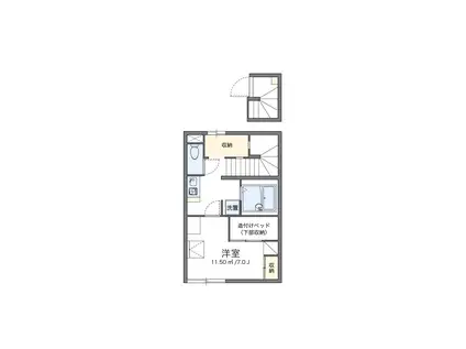 レオパレスエクレール(1K/2階)の間取り写真