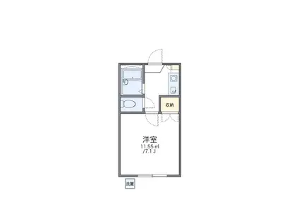 レオパレスサングリーン(1K/1階)の間取り写真