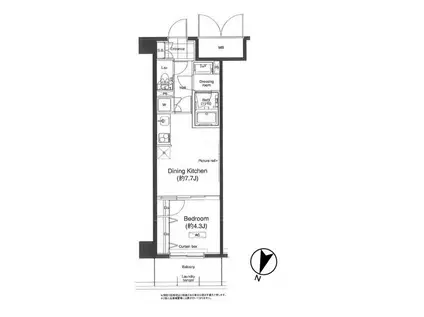 グランハイツ高田馬場(1DK/5階)の間取り写真