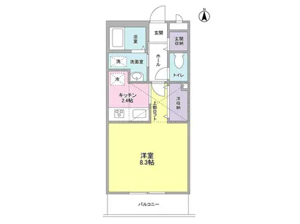 フロインデA棟(1K/2階)の間取り写真