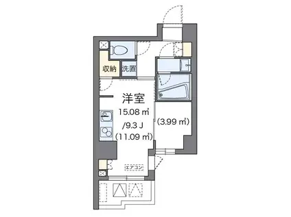 LOVIE銀座東(ワンルーム/9階)の間取り写真